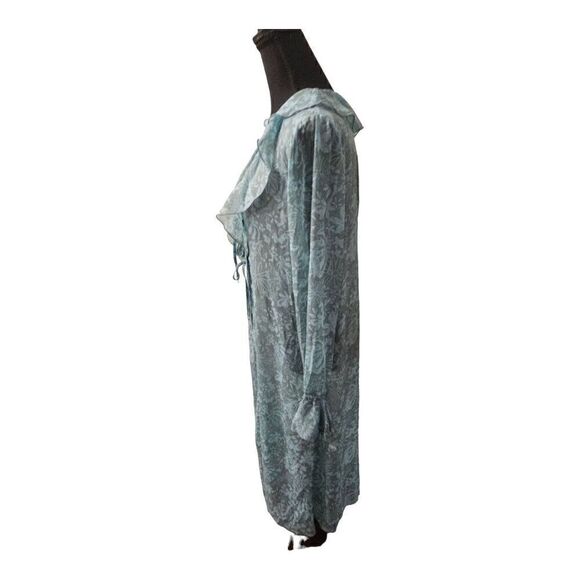 Wild Fable Womens Green Floral Long Sleeve Midi Tie-Front Cover-Up Size S - Picture 5 of 6